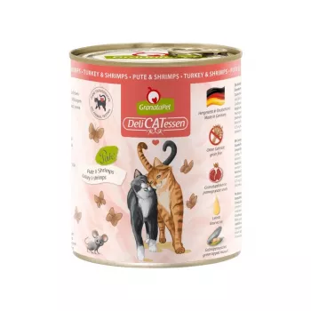 Märg kassitoit Fox4Pets GRANATAPET DeliCATessen kalkuni ja krevettidega, teraviljavaba, 800 g, täiskasvanute täissööt