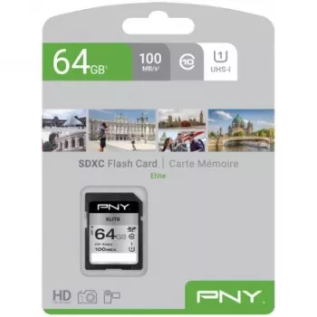 Välkmälu PNY 64GB SDXC UHS-I Class 10 P-SD64GU1100EL-GE