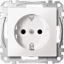 Pistikupesa Merten MEG2300-0419 CEE 7/3, toetab CEE 7/4, valge termoplastkorpus