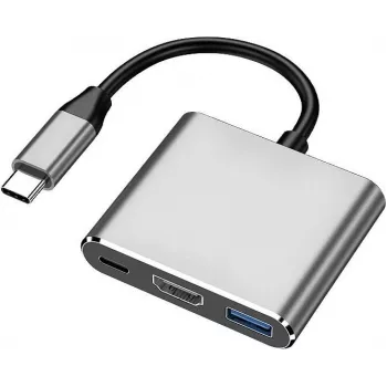 XtremeMac XWH-HUB3-13 sülearvuti dokkimisjaam ja pordireplikaator Juhtmega USB USB-C Hõbedane (XWH-HUB3-13)