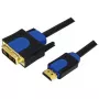 Video kaabliadapter LogiLink CHB3102 2m HDMI DVI-D Must Sinine