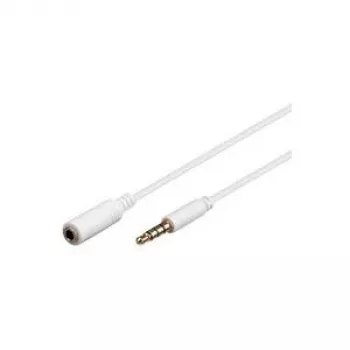 Wentronic Goobay 3,5 mm pesapikenduskaabel, valge, 1,5 m - 3,5 mm pistik (4-kontaktiline, stereo) > 3,5 mm pesa (4-kontaktiline, stereo) (62361)