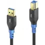 USB-kaabel PureLink FI-U300-020 2m USB 3.2 Gen 1 USB A USB B Must Sinine