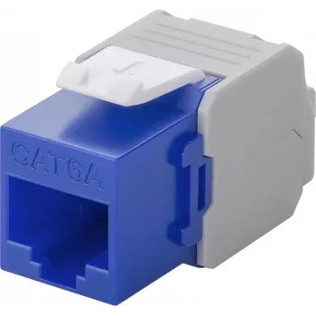 Wentronic Goobay CAT 6a KeyStone RJ45 Jack, varjestamata, 500MHz, sinine-valge (90688)