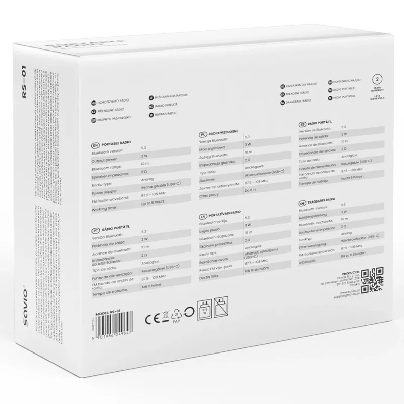 Kaasaskantav raadio Savio RS-01 analoog must