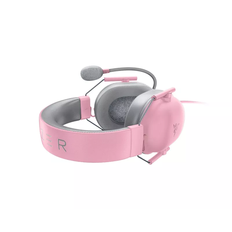 Peakomplekt Razer Mustshark V2 X juhtmega binauraalne mänguripeakomplekt, 3,5 mm, virtuaalne 7.1, 32 Ω, poroloonist kõrvapadjad, roosa