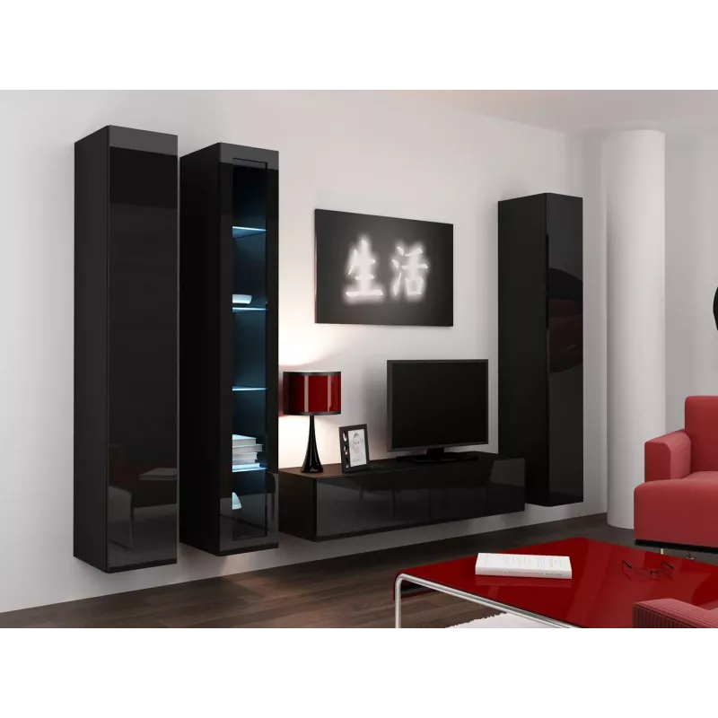 Cama Vitriinkapp VIGO '180' 180/40/30 must/must läikiv
