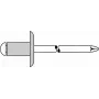 Pimeneet GESIPA 4x8 mm suur flange, haardevahemik 3,0–5,0 mm, pakendis 500 tk