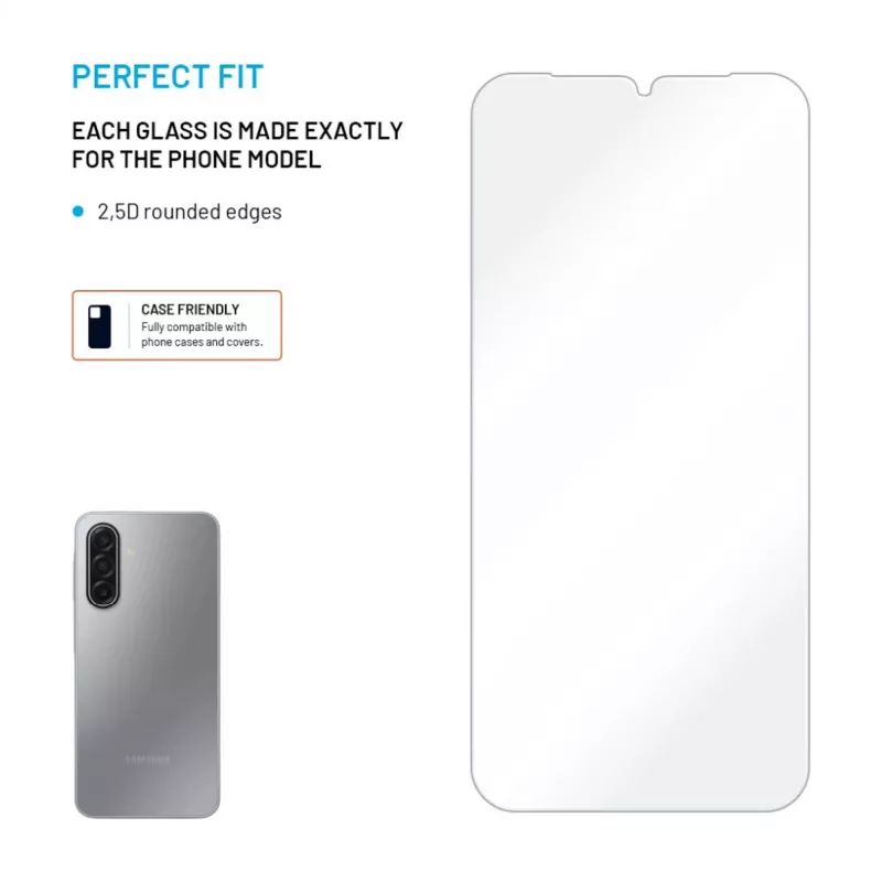 FIXED ekraanikaitse Samsung Galaxy A17 4G/5G jaoks — karastatud klaas, läbipaistev