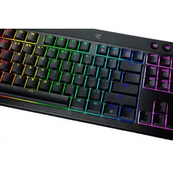 Razer | MustWidow V4 Madalprofiiliga Numbriklahvideta HyperSpeed | Klaviatuur | Juhtmevaba | US | Bluetooth | Must | Kollased lülitid
