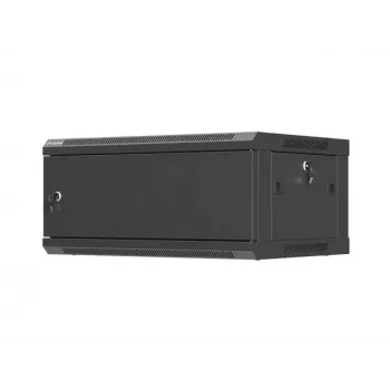 Seinale paigaldatav 19-tolline riiulikapp LANBERG 4U 600x450 mm musta metalluksega