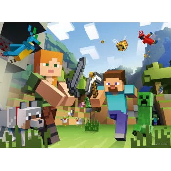 Pusle Ravensburger Puzzle XXL 100 tk Minecraft – suuremõõtmelised tükid lastele ja fännidele