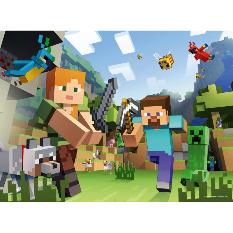Pusle Ravensburger Puzzle XXL 100 tk Minecraft – suuremõõtmelised tükid lastele ja fännidele