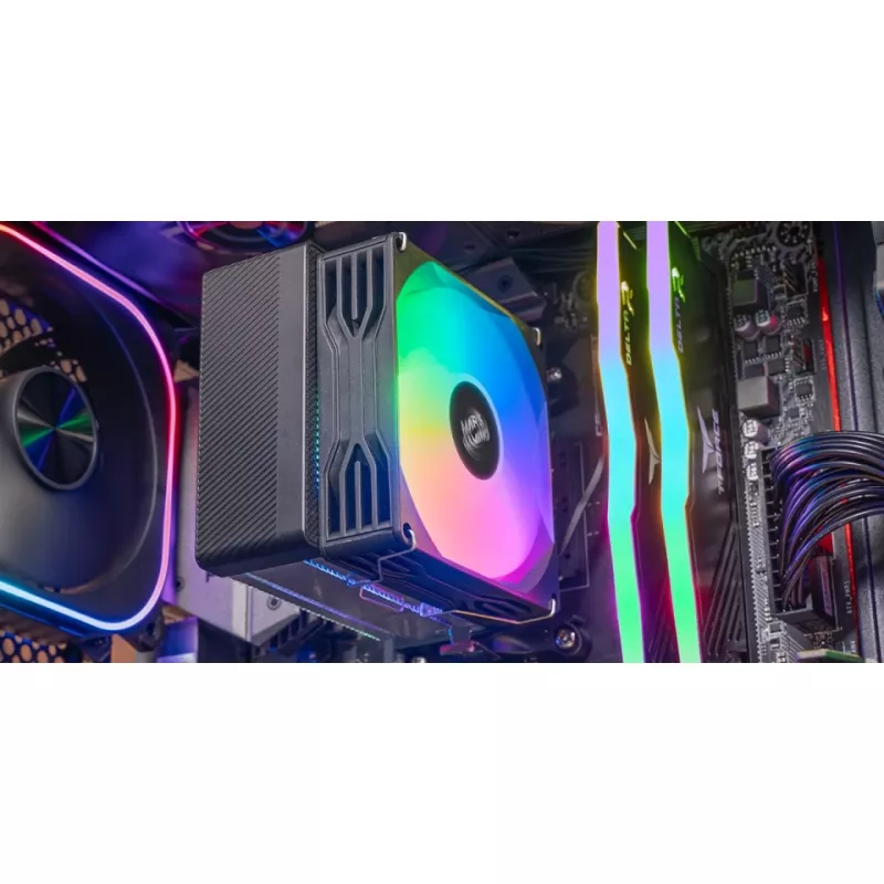Õhkjahuti TACENS Mars Gaming MCPU-X3, 90 mm ventilaator, TDP 150 W, ühilduv LGA/AM4/AM5, must
