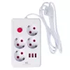 Pikendusjuhe MACLEAN MCE392 W — 4 F-pesa, 3×USB A, 110–240V, 2,1A max, 2500W, 1,5 m kaabel, valge