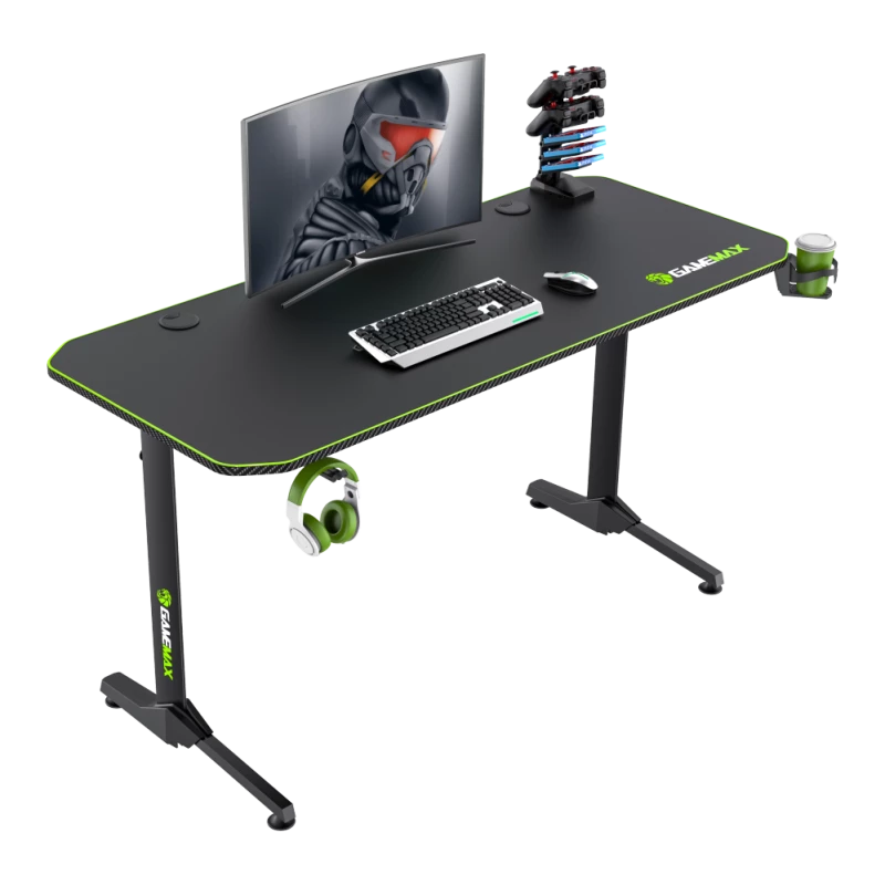 Laud GameMax D140-CARBON — mängu-/kontorilaud, netokaal 20,5 kg, mõõtmed 125×795×682 mm