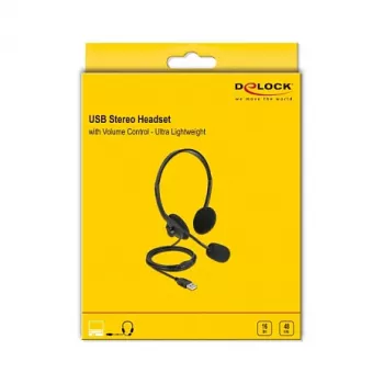 DeLOCK USB stereopeakomplekt helitugevuse reguleerimisega