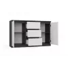 Kummut 2 ust 3 sahtlit top e shop M-MP-K-MAL-2D3S-ANTBIA — antratsiidist raam, valged uksed, 1200×750×400 mm