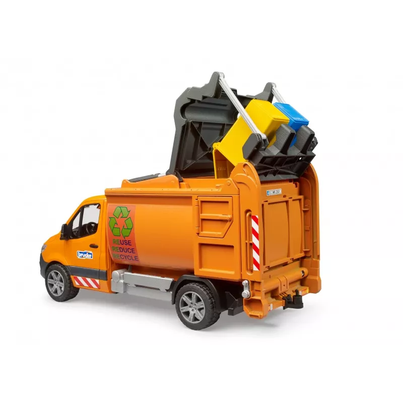 BRUDER mudelsõiduk MB Sprinter munitsipaalprügiauto BR-02682, mänguauto koopia