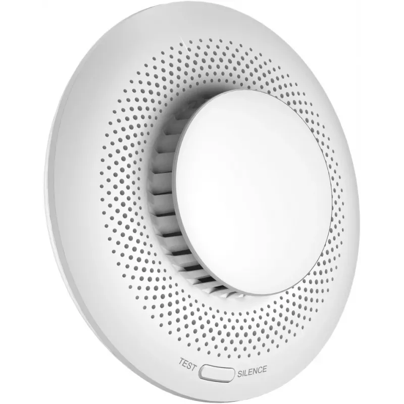 Suitsuandur EZVIZ CS-T4C — juhtmevaba ZigBee, 3V liitiumaku, 87×35×87 mm, 85 dB, pinnale paigaldatav, valge
