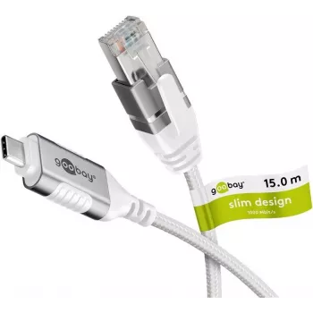 Goobay Ethernet-kaabel USB-C 3.1 RJ45-le õhuke 15 m - ühendab ruuteri, modemi või (74392)