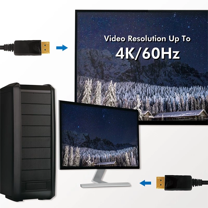 LogiLink CD0103 DisplayPort-kaabel DP/M kuni DP/M, 4K/60Hz, CCS, must, 5 m (CD0103)