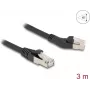 Võrgukaabel DeLOCK RJ45 Cat.6A 45° vasakule nurga all sirge 3 m must