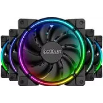 120mm PCCOOLER korpuse ventilaator CORONA-FRGB-5I1, 1000–2000 p/min, ARGB valgustus