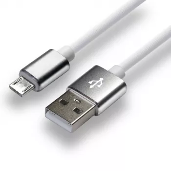 everActive kaabel USB 1m - Valge, silikoon, kiirlaadimine, 2,4A - CBS-1MW