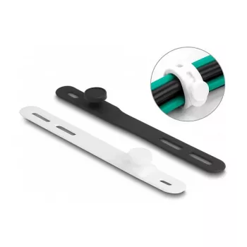 Taaskasutatav kaabliside DeLOCK Soft Tie 10 tk must valge