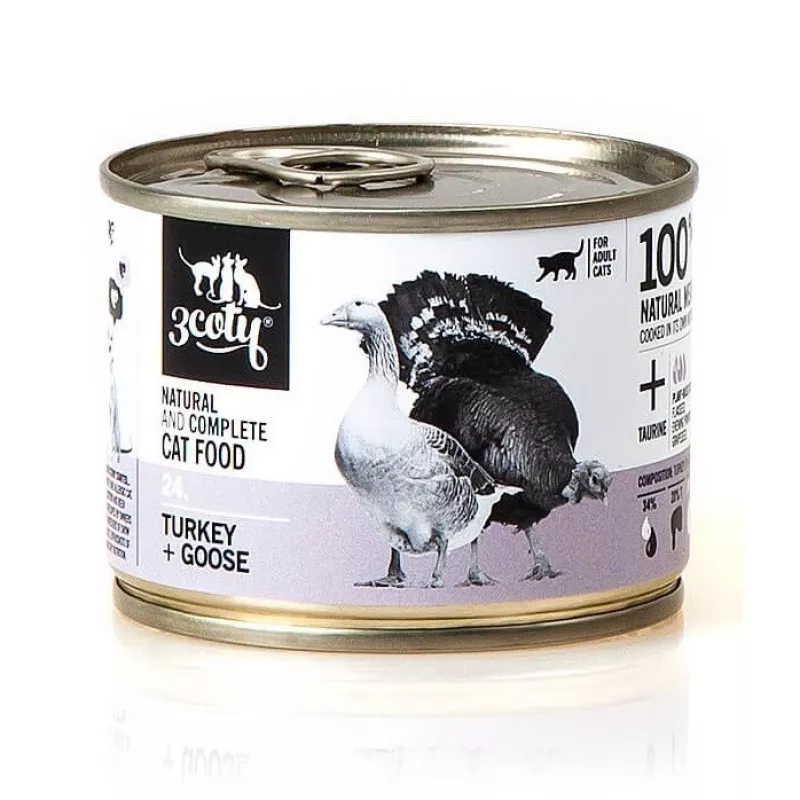 3Coty 24 märgtoit täiskasvanud kassidele kalkuni ja haanega, 180 g