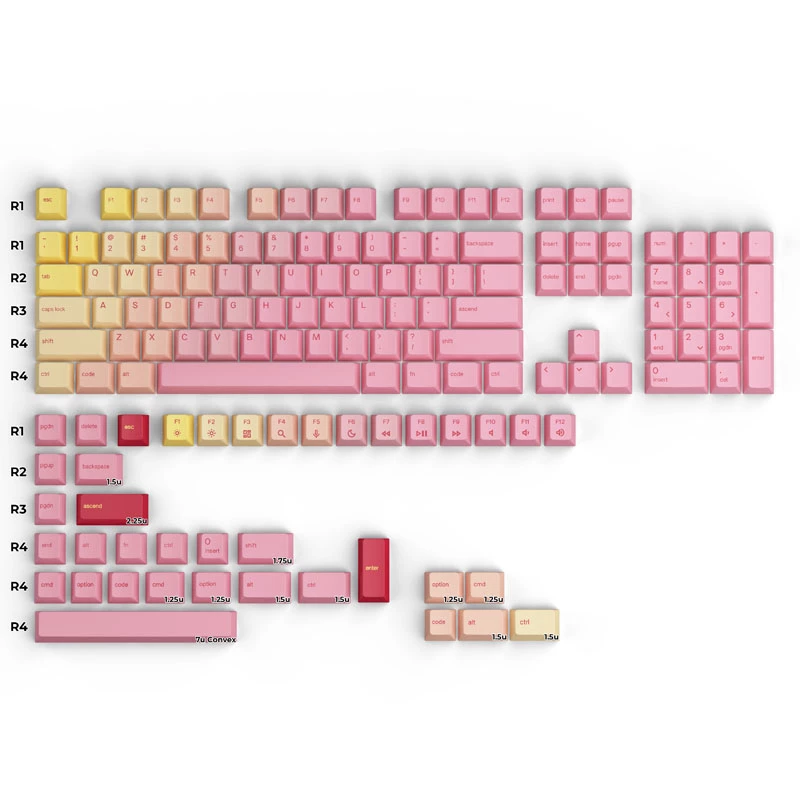 Glorious GPBT Pink Grapefruit Forge klaviatuuri klahvikatted, roosa