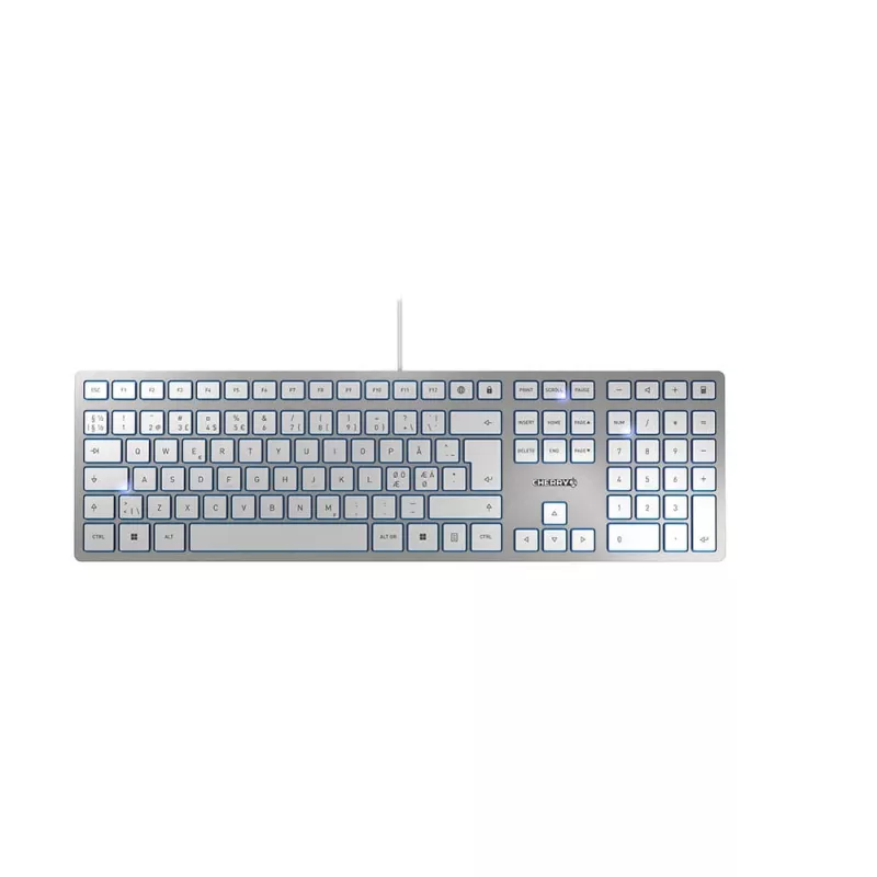 CHERRY KC 6000 õhuke klaviatuur Universal USB QWERTY Nordic Silver, Valge
