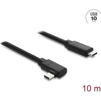 DELOCK aktiivne optiline USB USB-C kaabel 10 Gbps, nurga all pistik-pistik, 10 m (mudel 87242)
