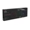 Mänguklaviatuur SAVIO STYX BROWN — mehaaniline Outemu Brown, QZERTY US International, RGB, USB, täissuuruses 104 klahvi, must