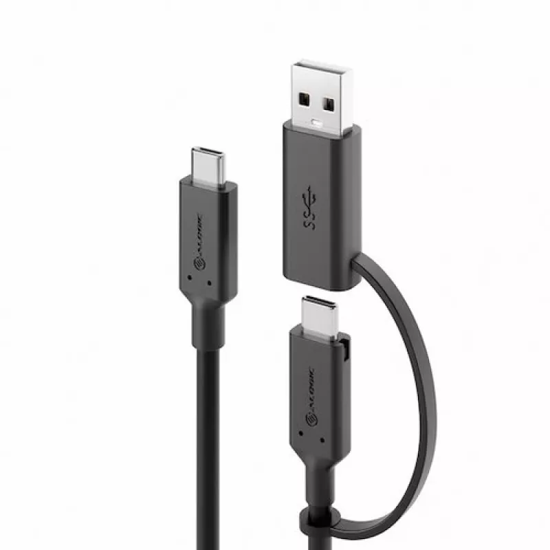 ALOGIC Elements Series USB-C–USB-C kaabel USB-A adapteriga, 1,2 m, 5 A, 10 Gbit/s