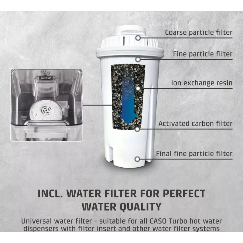 Caso Turbo Kuuma Vee Automaat | HW 616 | Veeautomaat | 2600 W | 2,5 L | Plastik/Roostevaba teras | Must/Roostevaba teras