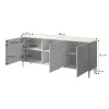 GLAMOUR kummut 180x40x75,5 cm, must matt + kuldne