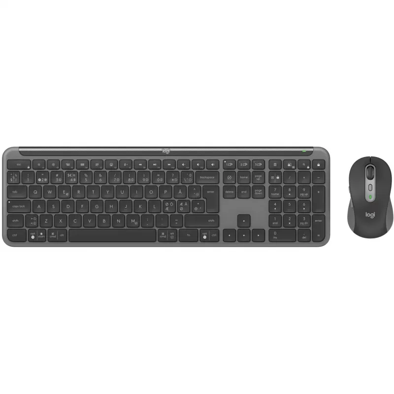 Logitech Signature õhuke Combo MK950 - klaviatuuri ja hiire komplekt - juhtmevaba - Bluetooth 5,1 LE - QWERTY - Põhjamaad - Grafiit (920-012488)