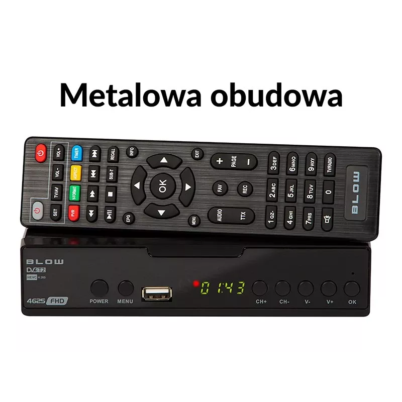 Digitaaltelevisiooni tuuner BLOW 4625FHD DVB-T2 H.265 maapealne vastuvõtja, HDMI, USB, SCART, Ethernet, S/PDIF