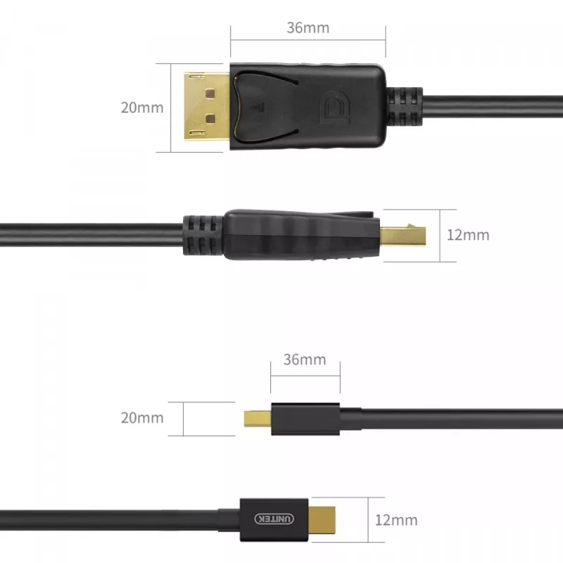 CABLE miniDisplayPort/DisplayP M/M 2m; Y-C611BK
