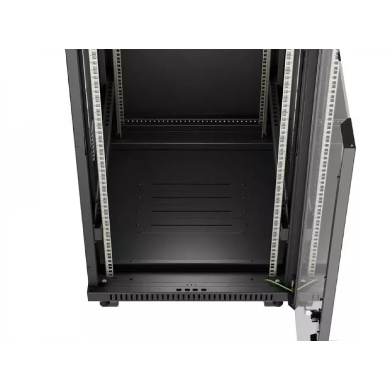 Võrgukapp LANBERG 19 tolli 24U 600x800 mm must, klaasukse ja LCD väljalõikega (lamepakendis) v2