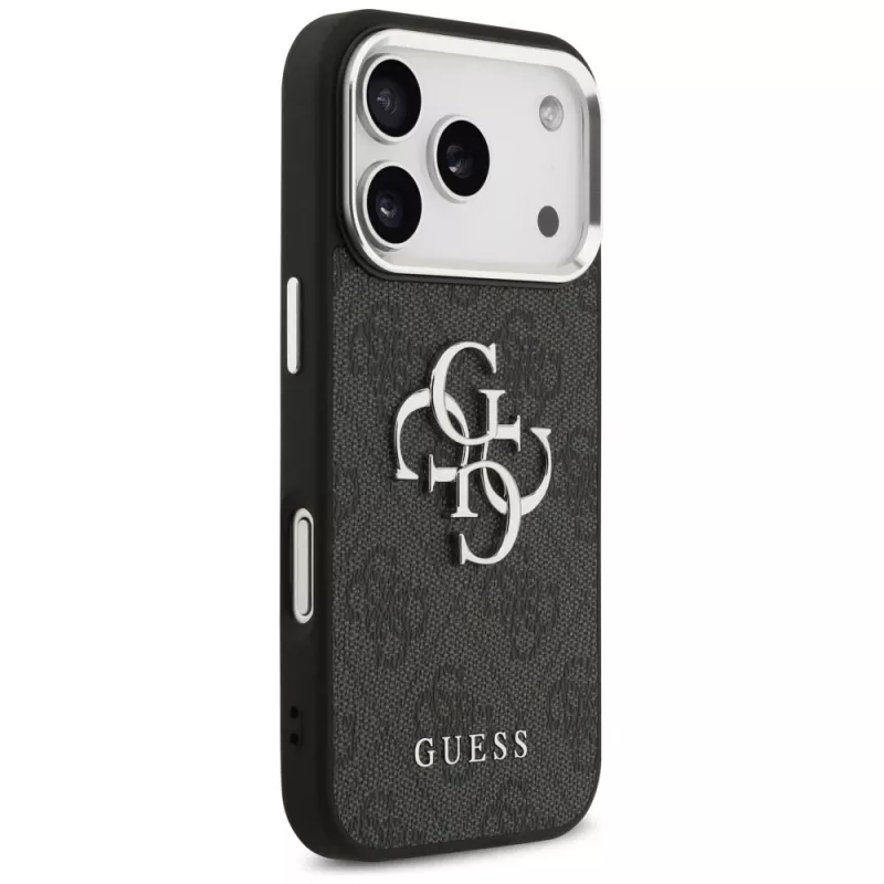 GUESS | Hardcase 4G | Tagakaas | iPhone 17 Pro Max | Apple | Ökonahk/PC/Plastik/TPU | Must