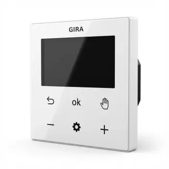 Digitaalne ruumitermostaat Gira System 3000 Bluetooth, valge, LCD-ekraan