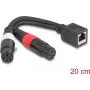 DeLOCK 88178 helikaabel 0,2 m RJ-45 2 x XLR (3-kontaktiline) Must