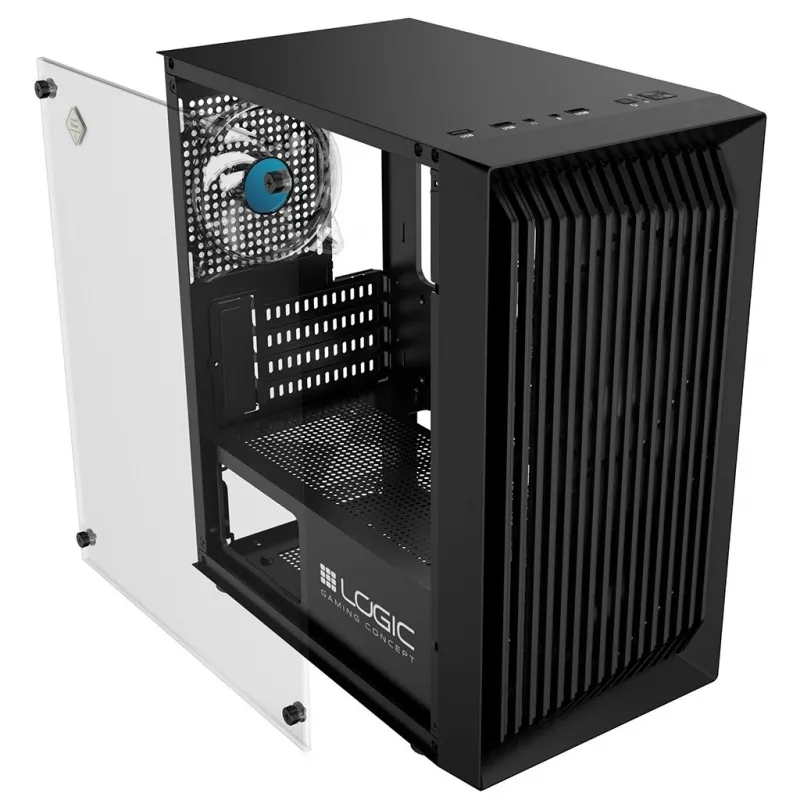 Logic Atos ARGB Mini USB 3.0 Micro Tower korpus, must (AM-ATOS-10-0000000-0002)