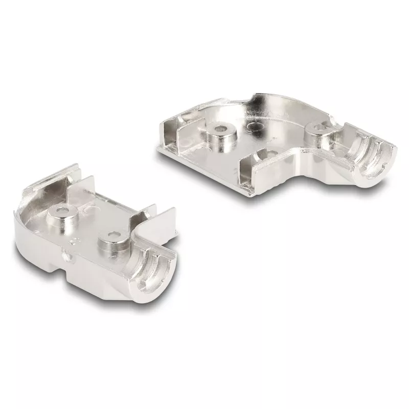DELOCK D-Sub korpus 9-kontaktiline nurga all 90° kaablikaits, hõbedane plastik, 33×47×16 mm