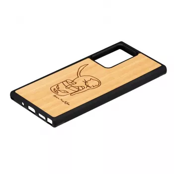 Kaitsev telefoniümbris man and wood Samsung Galaxy Note 20 Ultra jaoks — kass kalaga disain