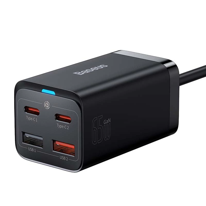 Laadija Baseus GaN3 Pro mobiiltelefon tahvelarvuti must vahelduvvool sisetingimustes 15 V 3 A