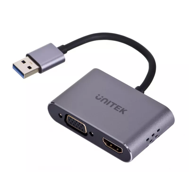 UNITEK V1304A videokaabli adapter 0,15 m USB Type-A HDMI + VGA (D-Sub) Hall